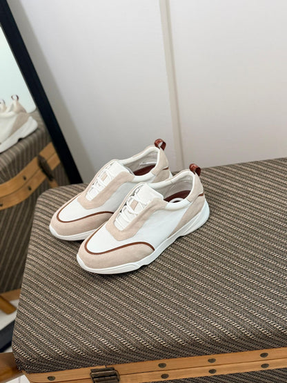 Loro Piana Neoprene and Suede Modular Walk Sneakers