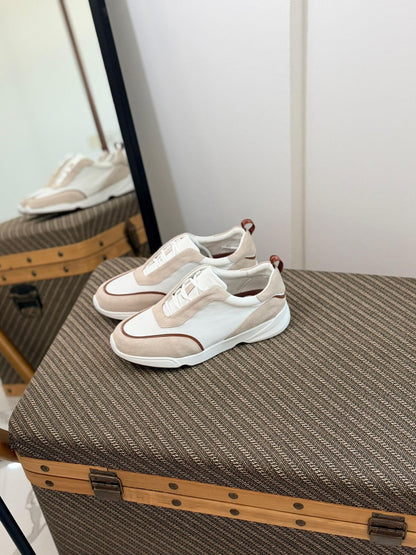 Loro Piana Neoprene and Suede Modular Walk Sneakers