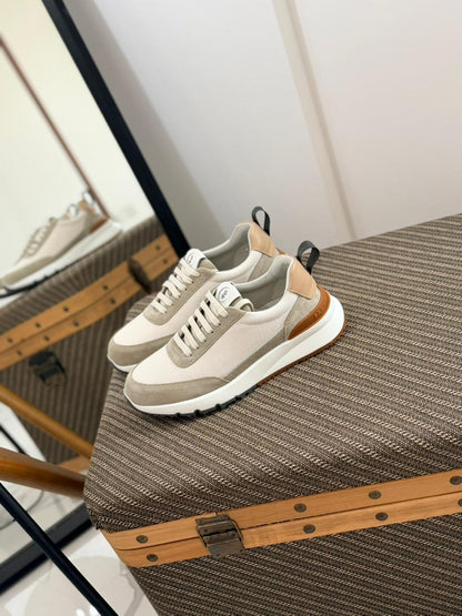 Brunello Cucinelli Washed suede calfskin runners