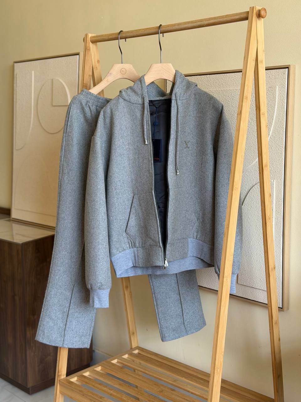 LV Tailored Technical Wool Hooded Blouson & Pants Set