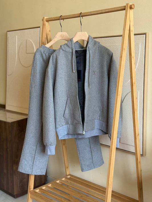 LV Tailored Technical Wool Hooded Blouson & Pants Set