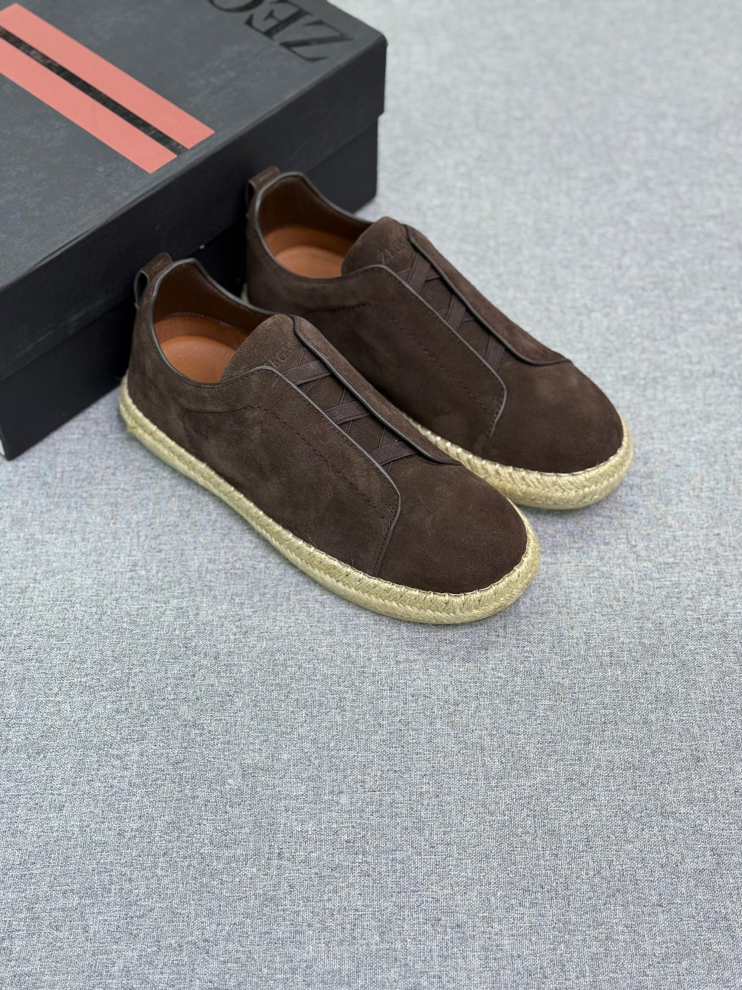 Zegna Triple Stitch suede espadrilles