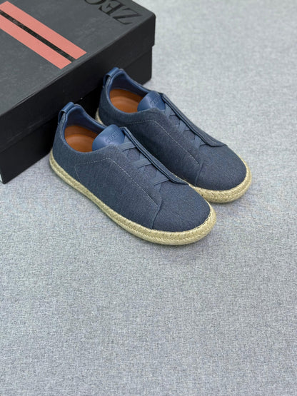 Zegna Triple Stitch suede espadrilles