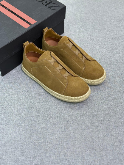 Zegna Triple Stitch suede espadrilles