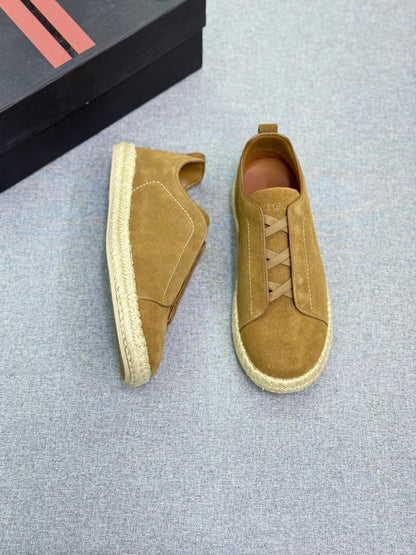 Zegna Triple Stitch suede espadrilles