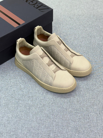Zegna Crocodile Triple Stitch Sneakers