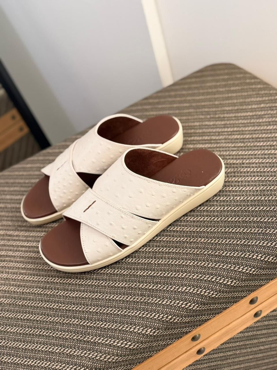 Loro Piana Palm Walk Sandal  Ostrich Leather