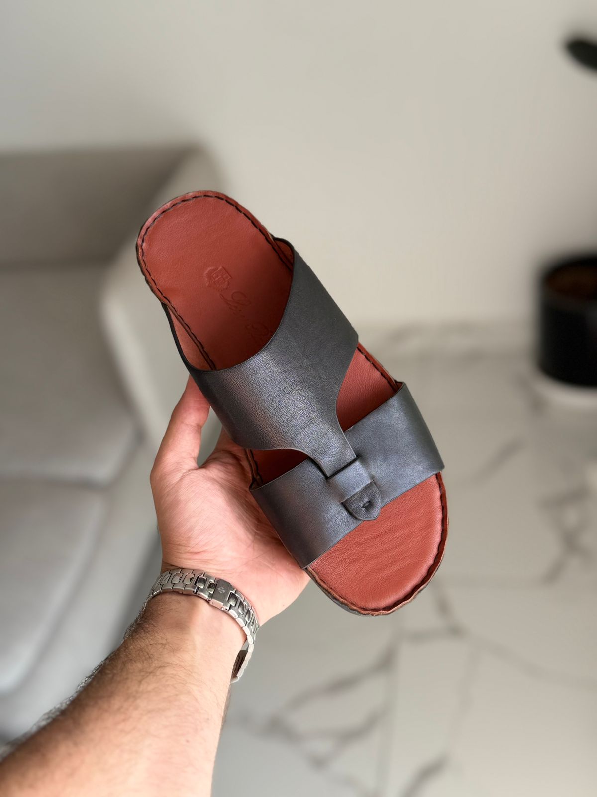 Loro Piana Leather Slide Sandals