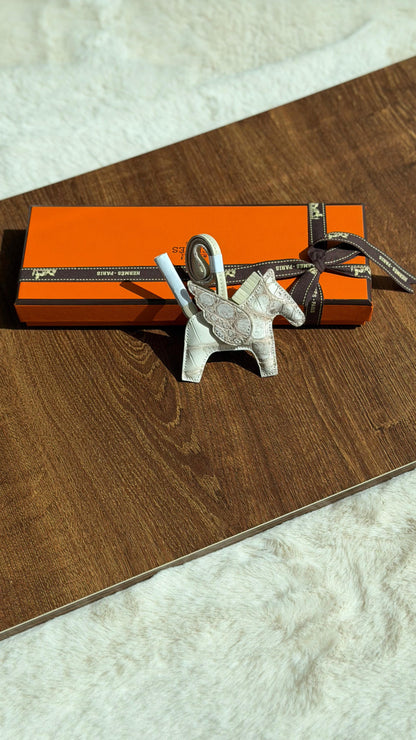 Hermes Rodeo Pegase Crocodile Leather Bag Charm