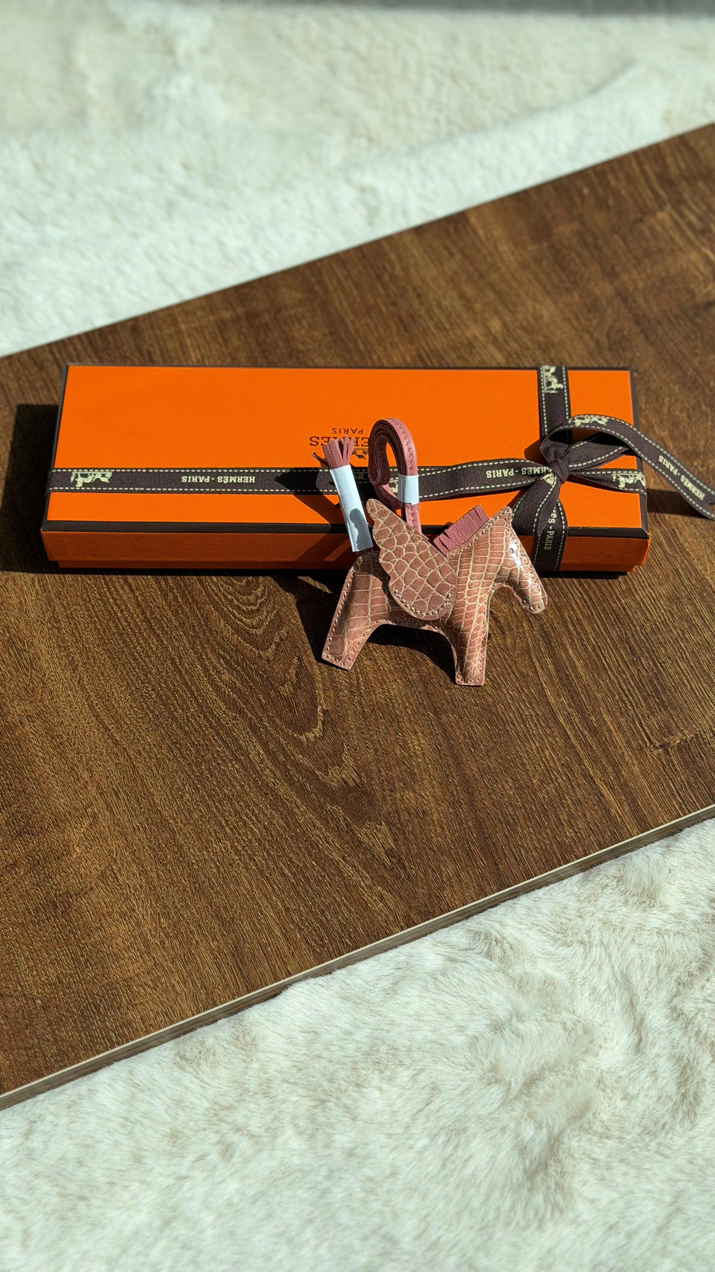Hermes Rodeo Pegase Crocodile Leather Bag Charm