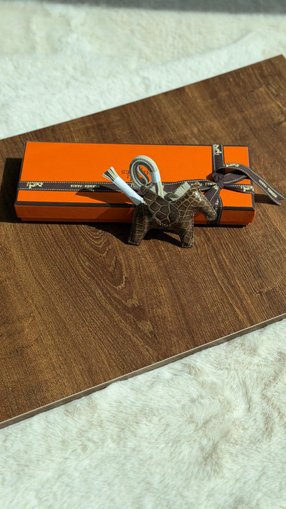 Hermes Rodeo Pegase Crocodile Leather Bag Charm