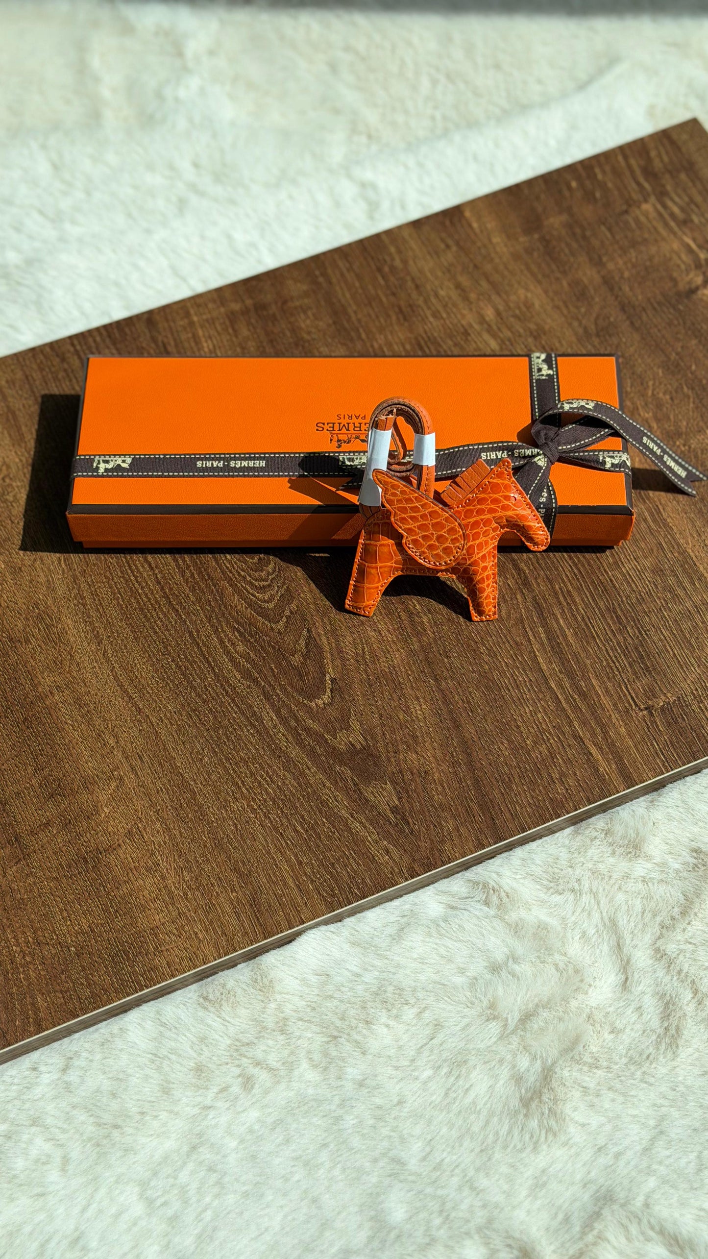 Hermes Rodeo Pegase Crocodile Leather Bag Charm