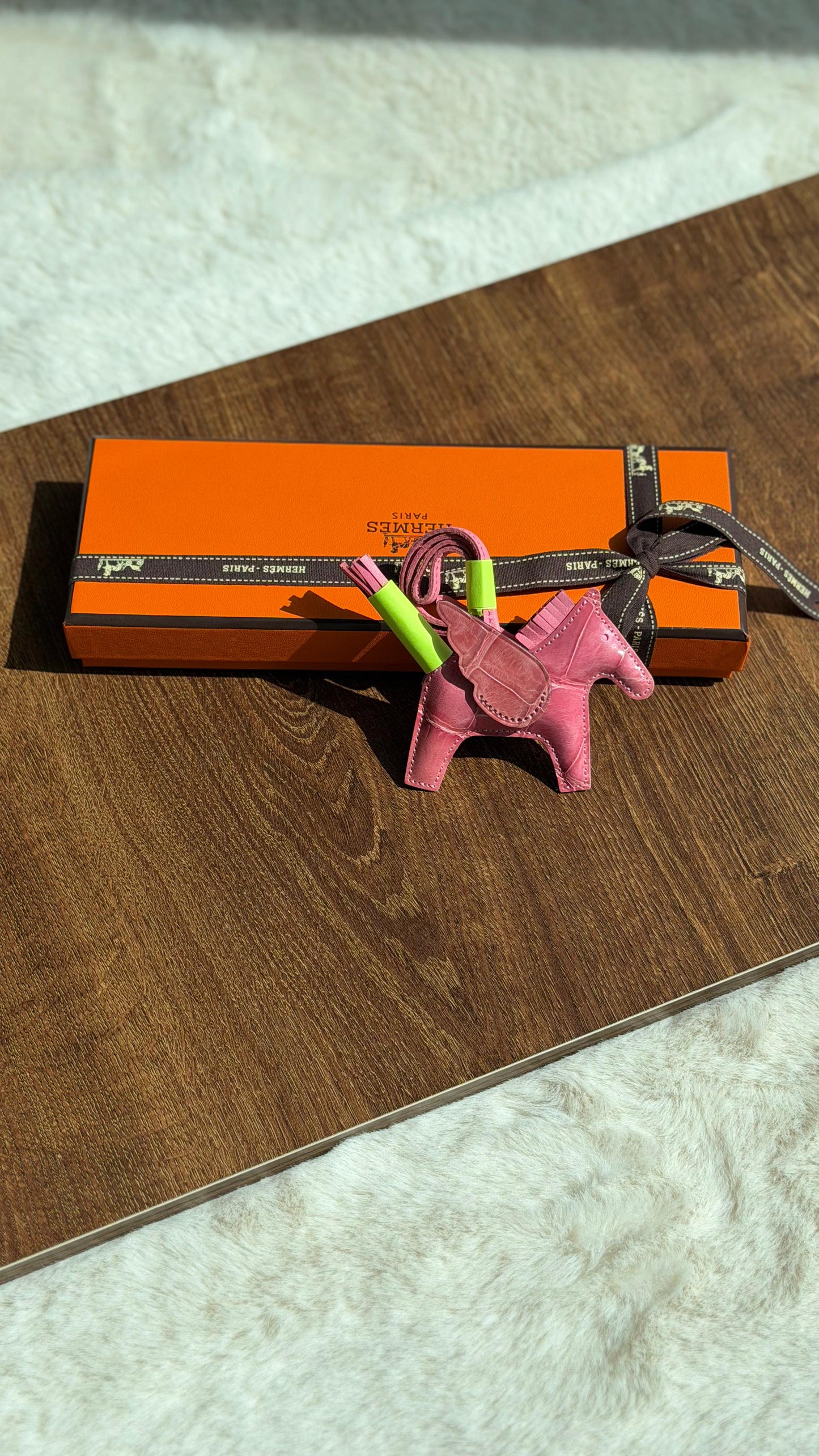 Hermes Rodeo Pegase Crocodile Leather Bag Charm