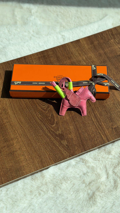 Hermes Rodeo Pegase Crocodile Leather Bag Charm
