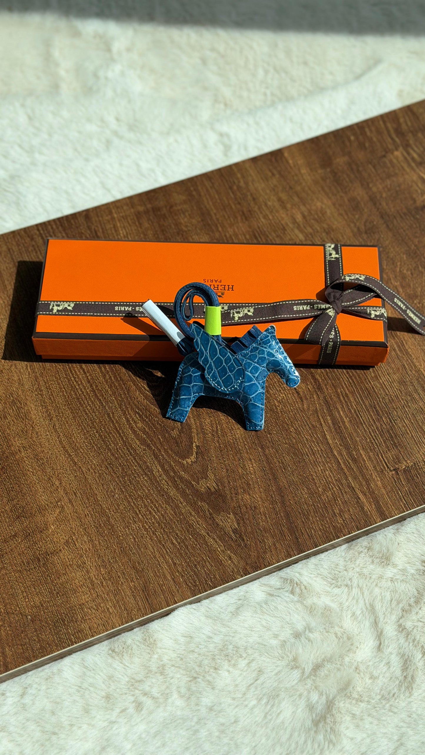 Hermes Rodeo Pegase Crocodile Leather Bag Charm