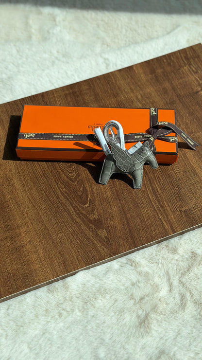 Hermes Rodeo Pegase Crocodile Leather Bag Charm