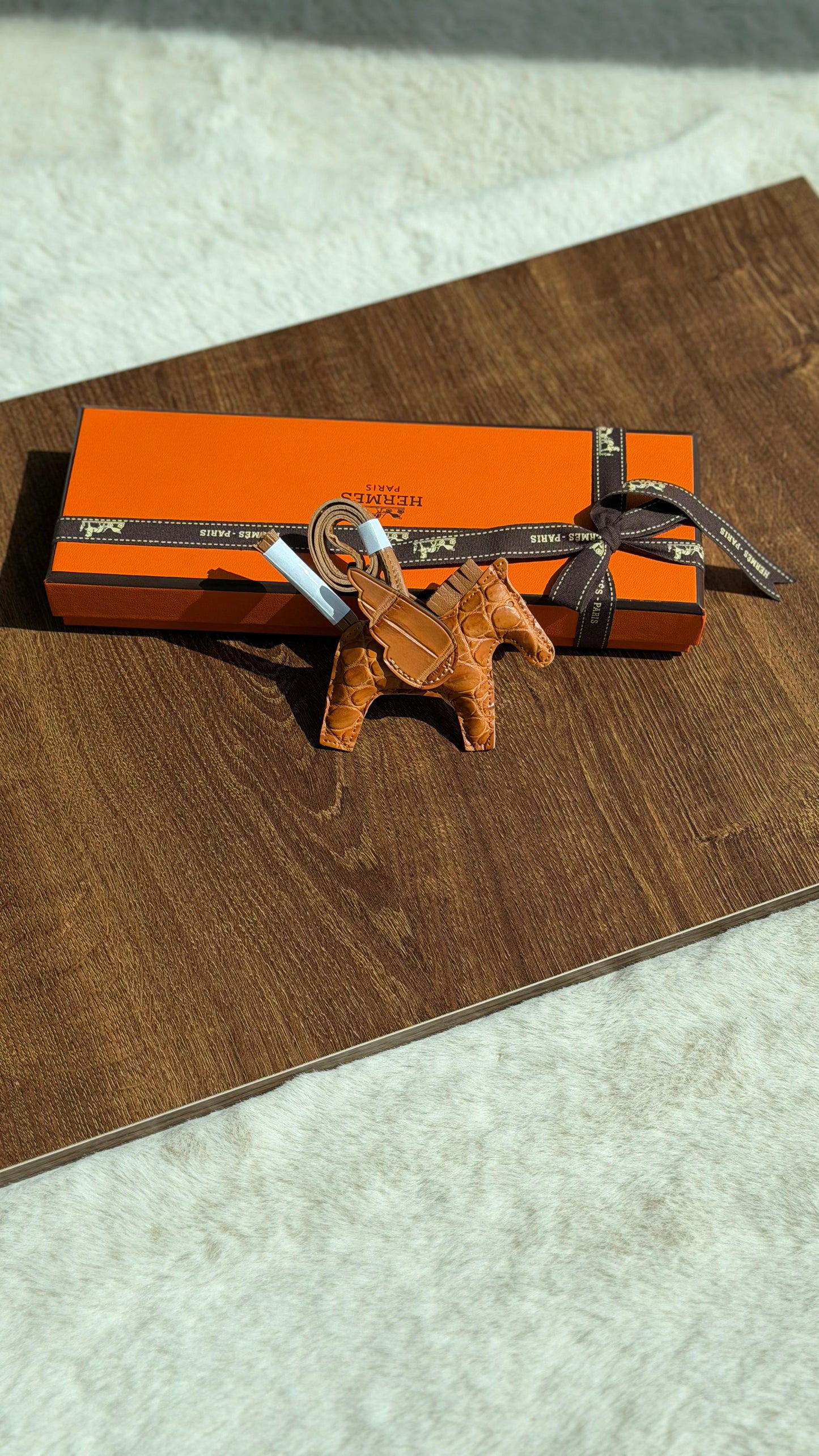 Hermes Rodeo Pegase Crocodile Leather Bag Charm