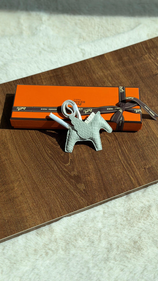 Hermes Rodeo Pegase Crocodile Leather Bag Charm