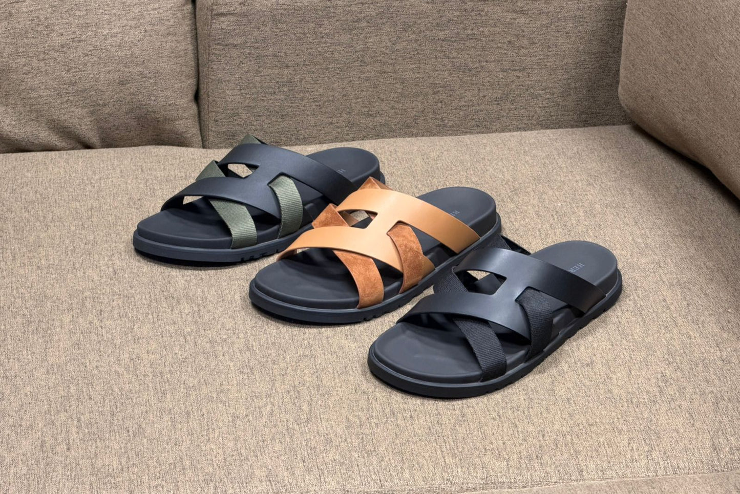 Hermes Kazimir Cross Strap Slide Sandals