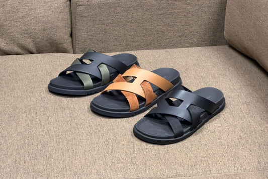 Hermes Kazimir Cross Strap Slide Sandals