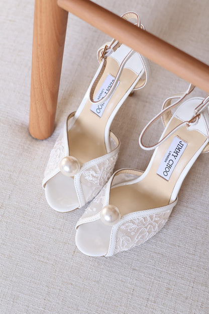 Jimmy Choo Elegant Pearl Detail Women’s Sandals