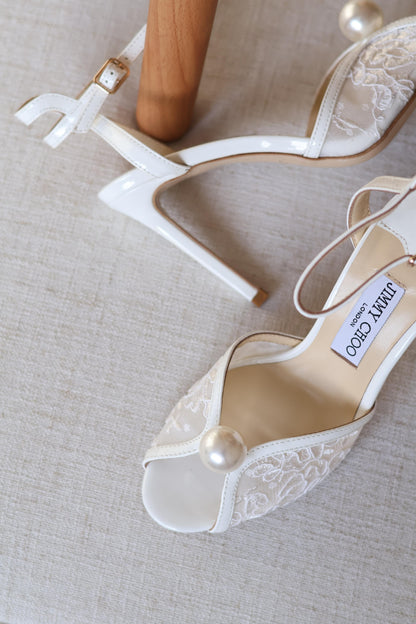 Jimmy Choo Elegant Pearl Detail Women’s Sandals