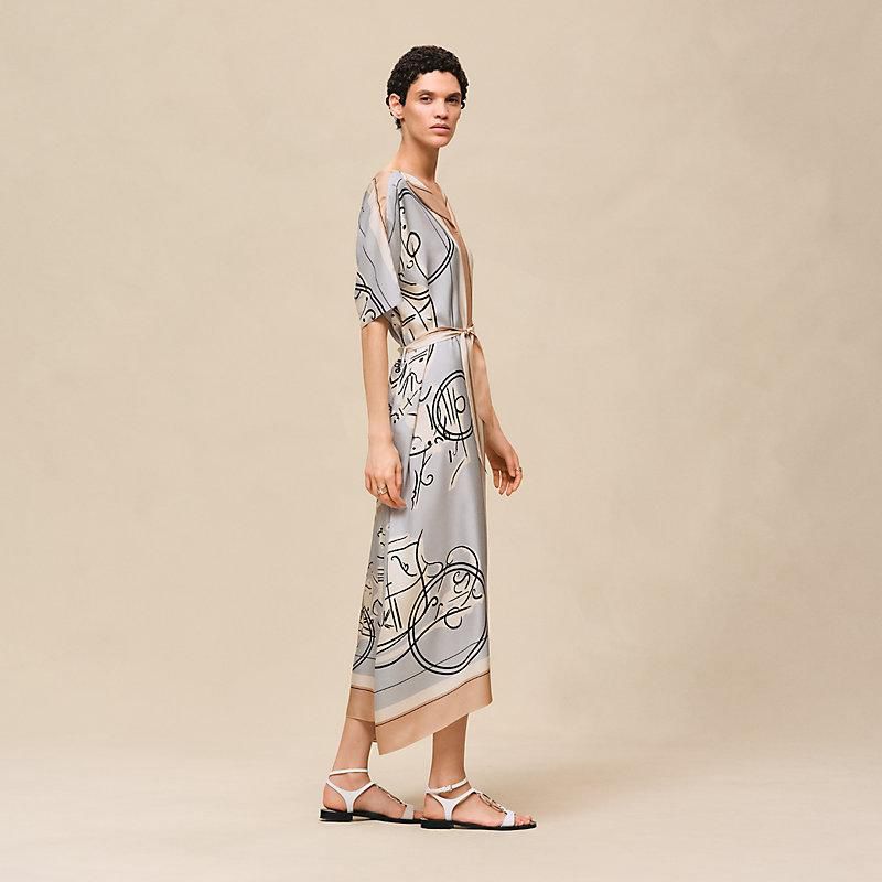 Hermes Women Artistic Print Long Dress – Elegant Maxi Style