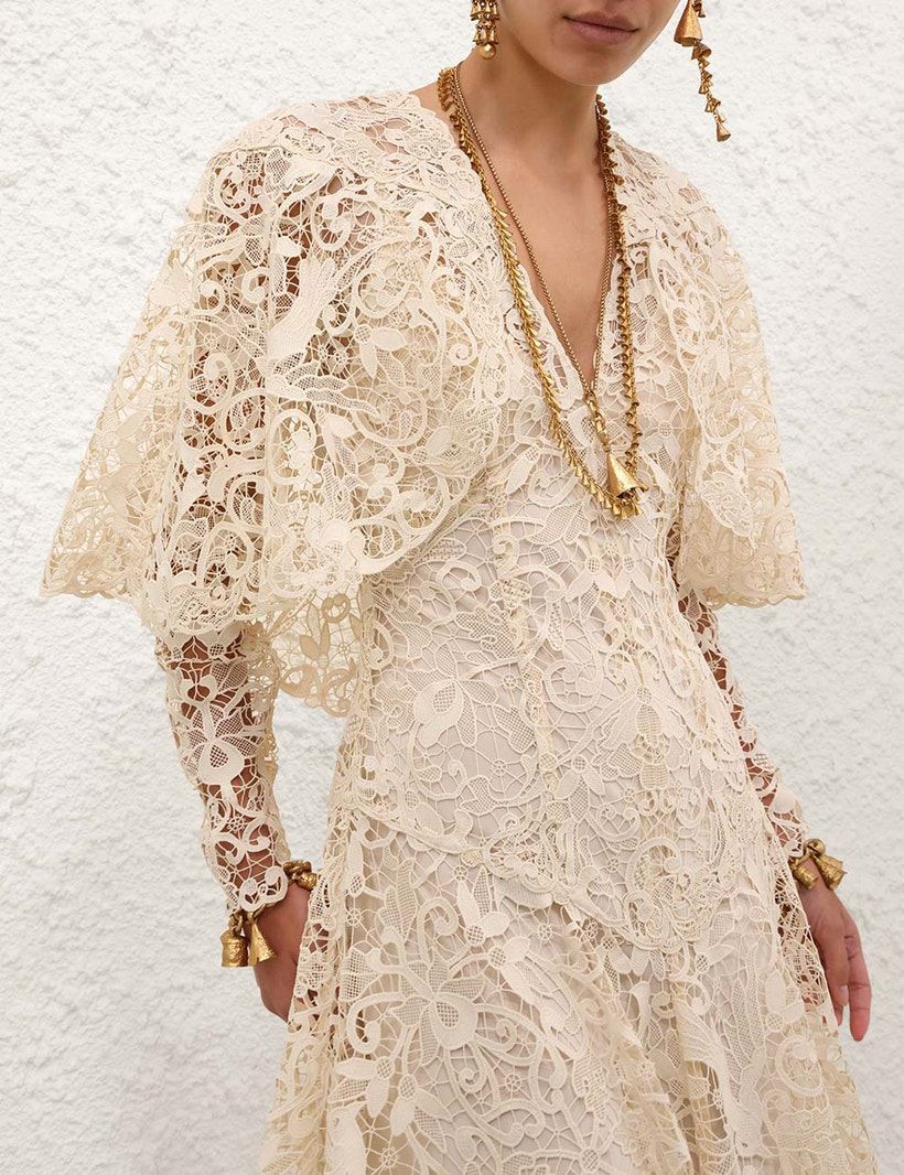 Zimmermann Elegant Floral Lace Long Dress for Women
