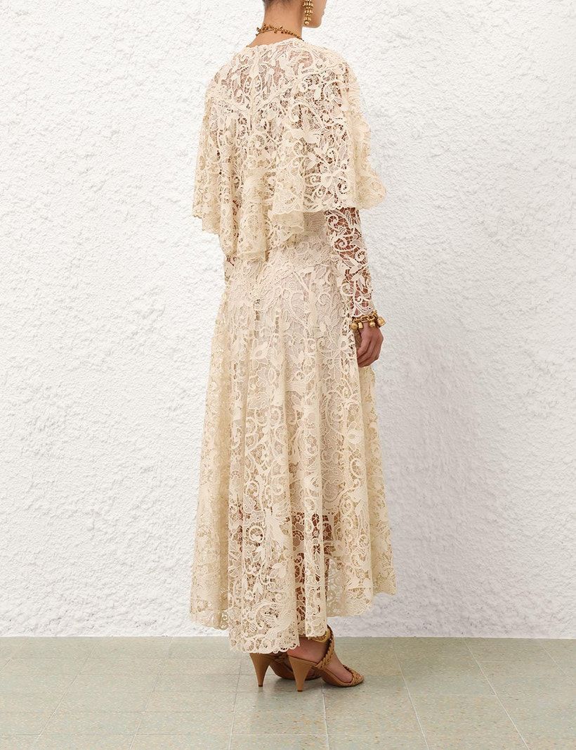 Zimmermann Elegant Floral Lace Long Dress for Women