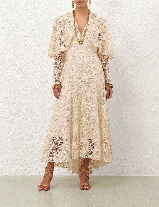 Zimmermann Elegant Floral Lace Long Dress for Women