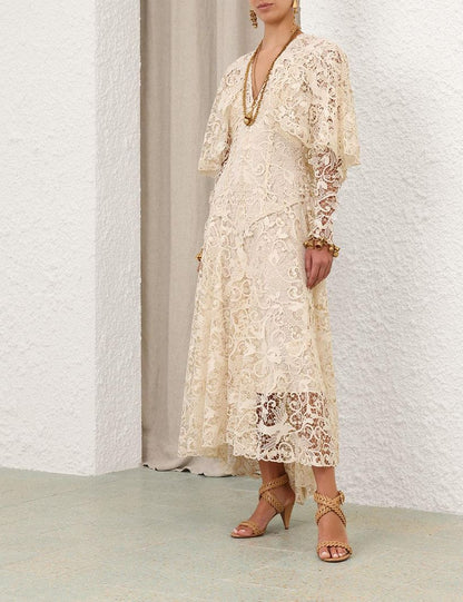 Zimmermann Elegant Floral Lace Long Dress for Women