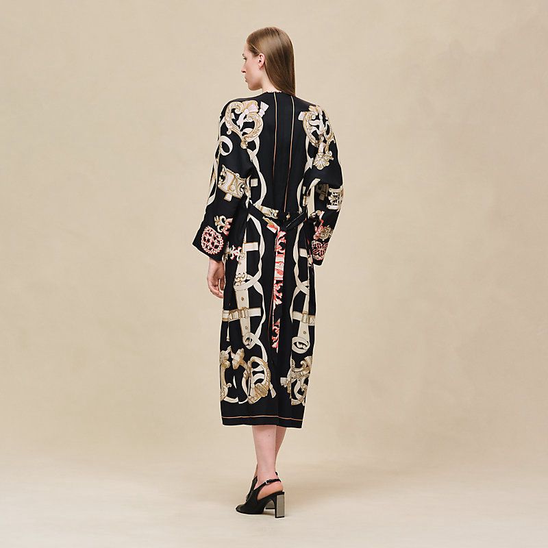 Hermes Women Chain Print Long Dress – Elegant Designer Maxi