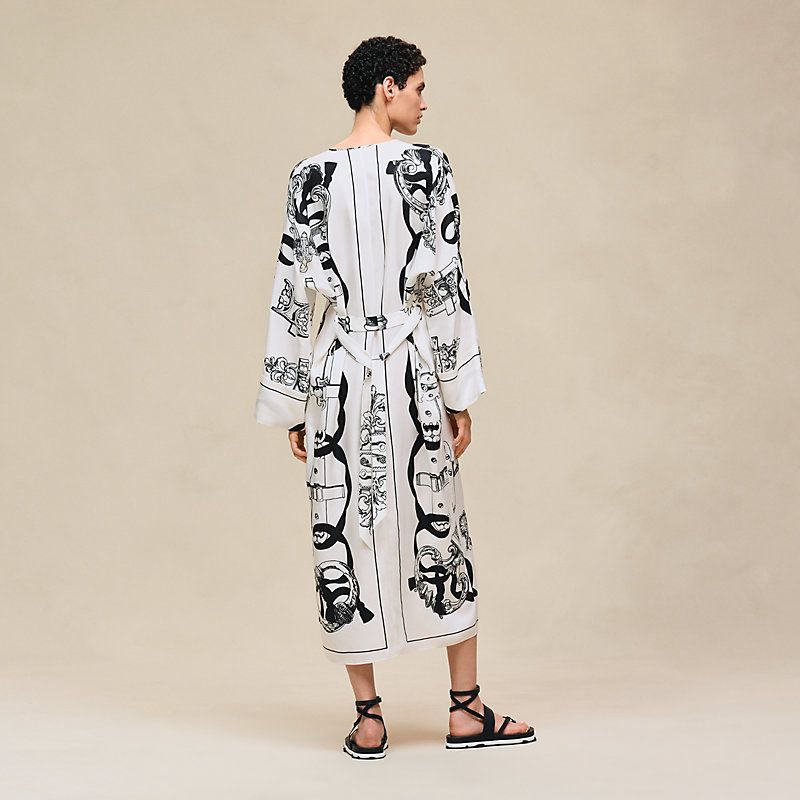 Hermes Women Chain Print Long Dress – Elegant Designer Maxi