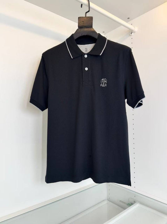 Brunello Cucinelli logo-embroidered polo shirt