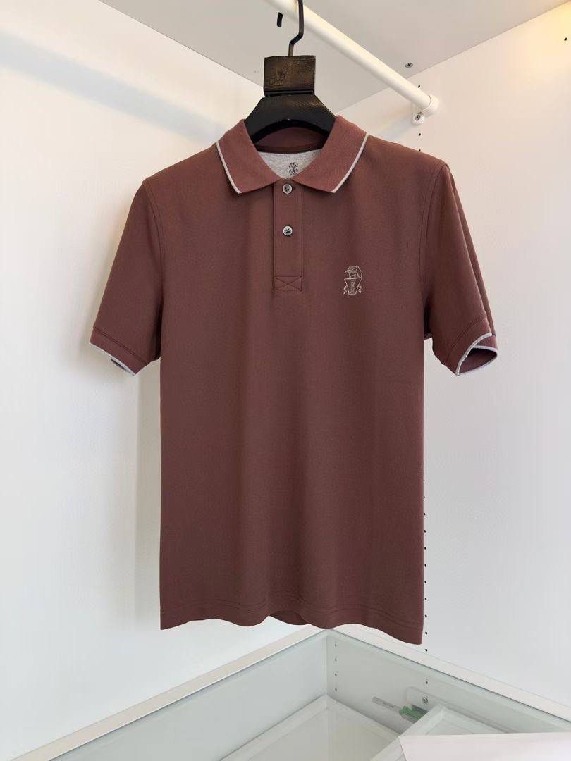 Brunello Cucinelli logo-embroidered polo shirt