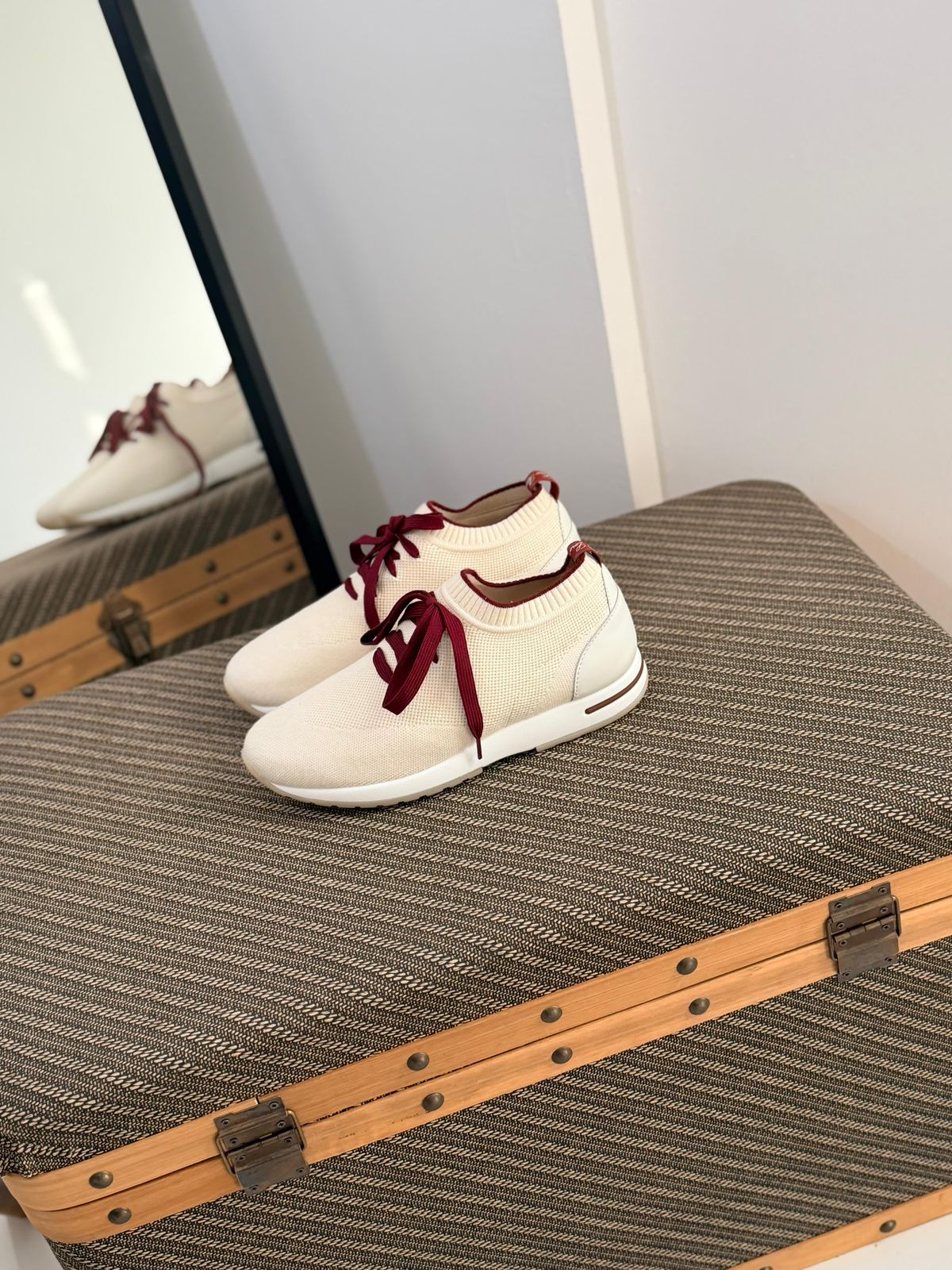 Loro Piana Summer Walk Men’s Knit Lace-Up Sneakers