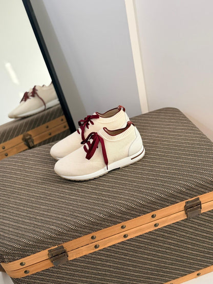 Loro Piana Summer Walk Men’s Knit Lace-Up Sneakers