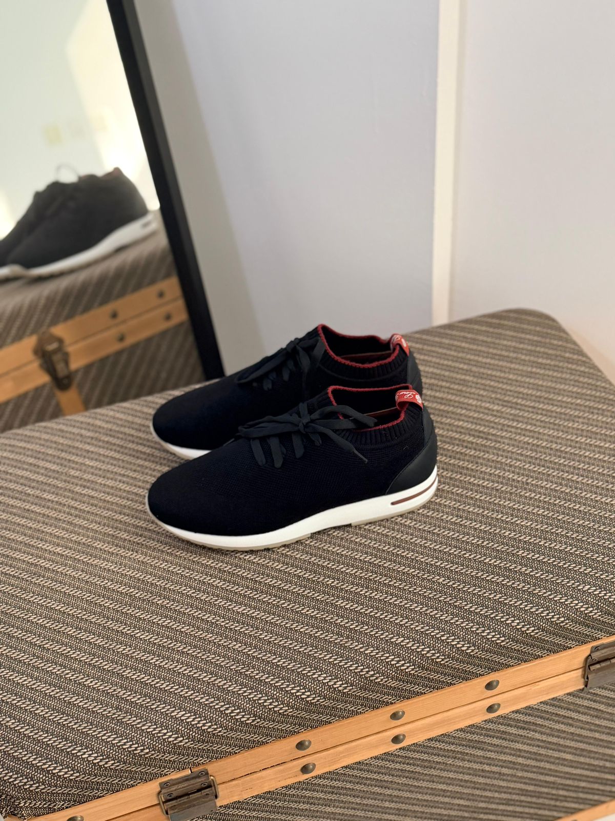 Loro Piana Summer Walk Men’s Knit Lace-Up Sneakers