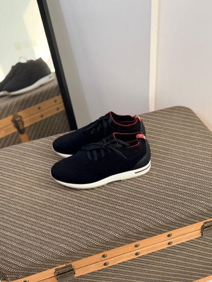 Loro Piana Summer Walk Men’s Knit Lace-Up Sneakers