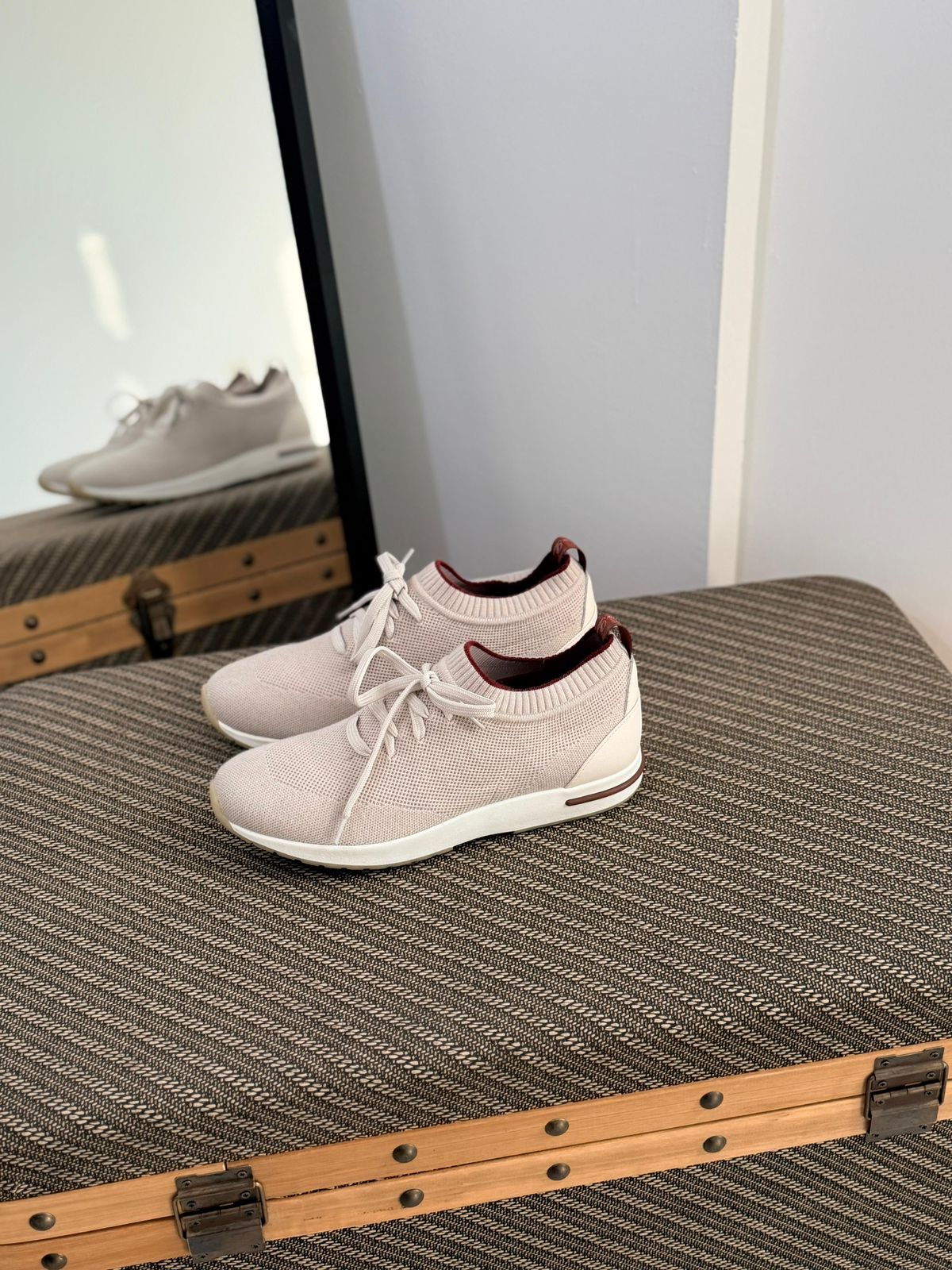 Loro Piana Summer Walk Men’s Knit Lace-Up Sneakers