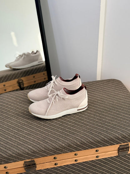 Loro Piana Summer Walk Men’s Knit Lace-Up Sneakers