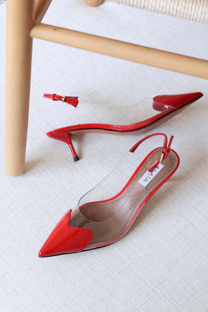 Alaia Transparent Strap Pointed Toe Slingback Stiletto Pumps