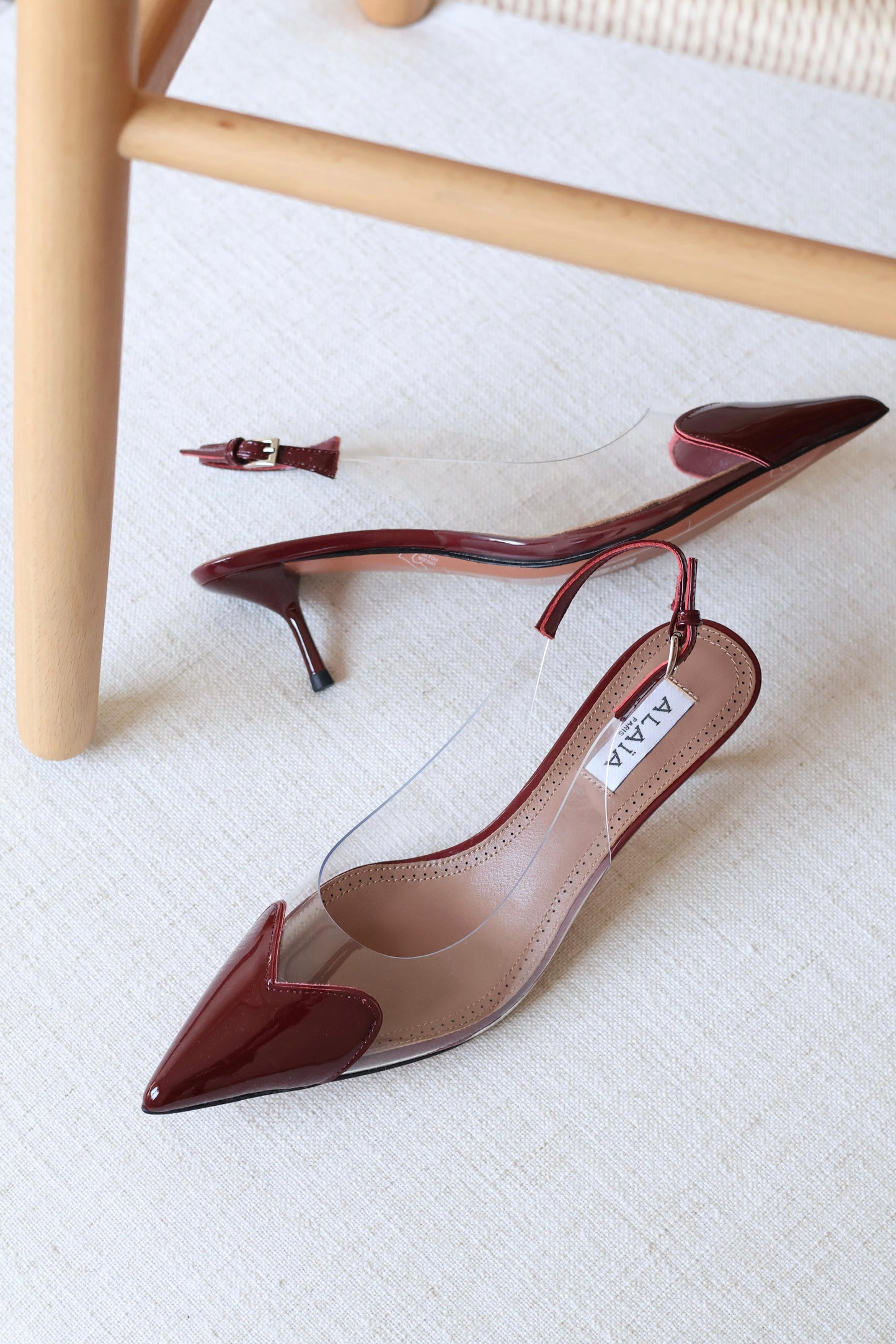 Alaia Transparent Strap Pointed Toe Slingback Stiletto Pumps