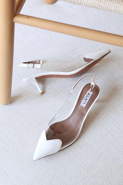 Alaia Transparent Strap Pointed Toe Slingback Stiletto Pumps