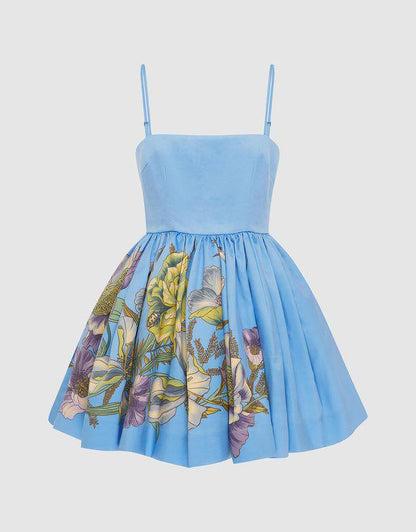 Alemais Floral Print Pleated Mini Dress