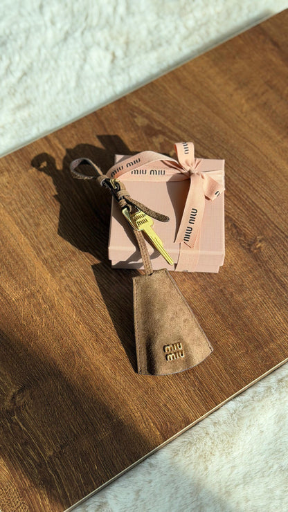 Miu Miu logo-lettering leather trick