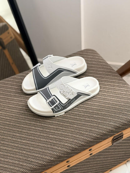 Louis Vuitton Men’s Double Strap Luxury Buckle Sandals