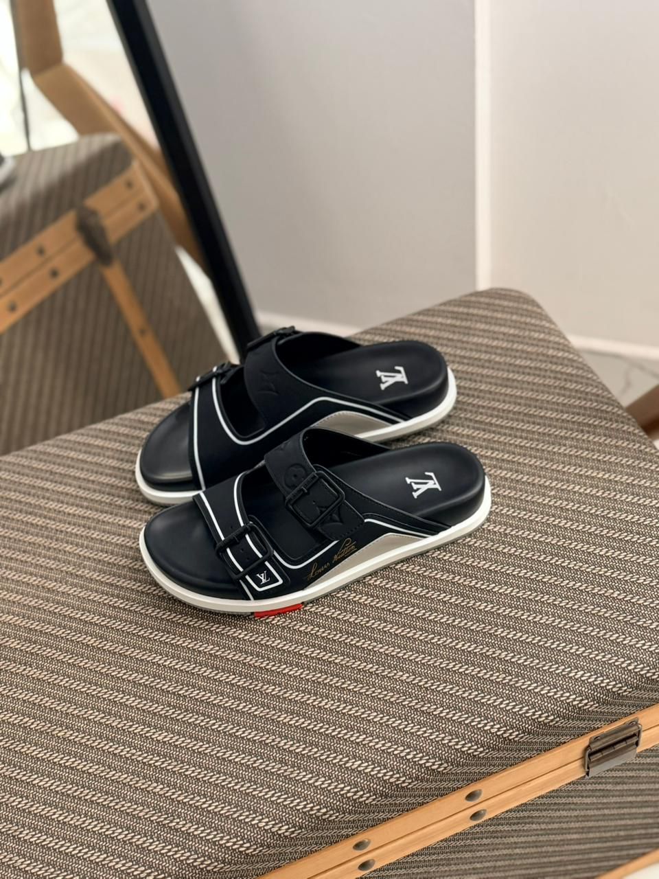 Louis Vuitton Men’s Double Strap Luxury Buckle Sandals