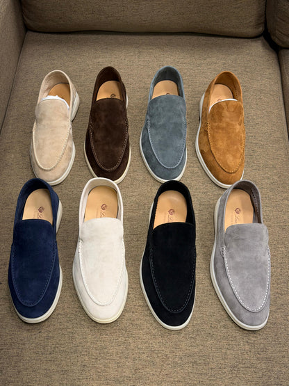 Loro Piana Summer Walk Suede Slip-On Loafers