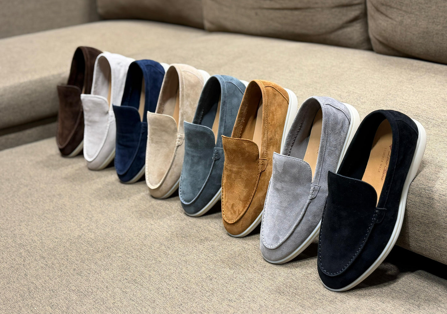 Loro Piana Summer Walk Suede Slip-On Loafers